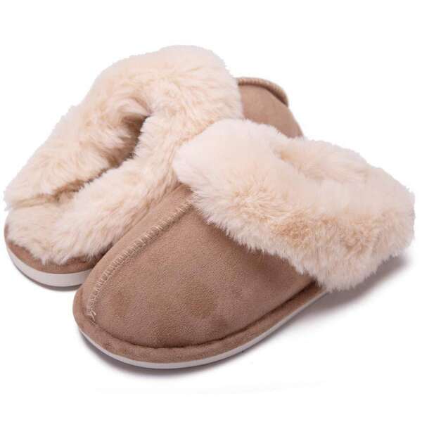 Cozy Women's Slip-On Moccasins With Non-Slip Platform - Ideal For Winter Home Comfort In Soft Plush Fleece Warm House Slippers Women Shoes